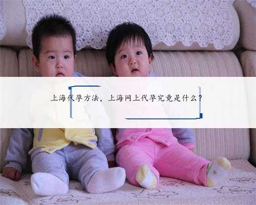 上海代孕方法，上海网上代孕究竟是什么？